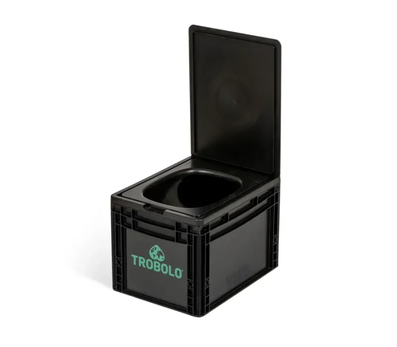 Mobile Trenntoilette TROBOLO BilaBox im kompakten schwarzen, Frontansicht